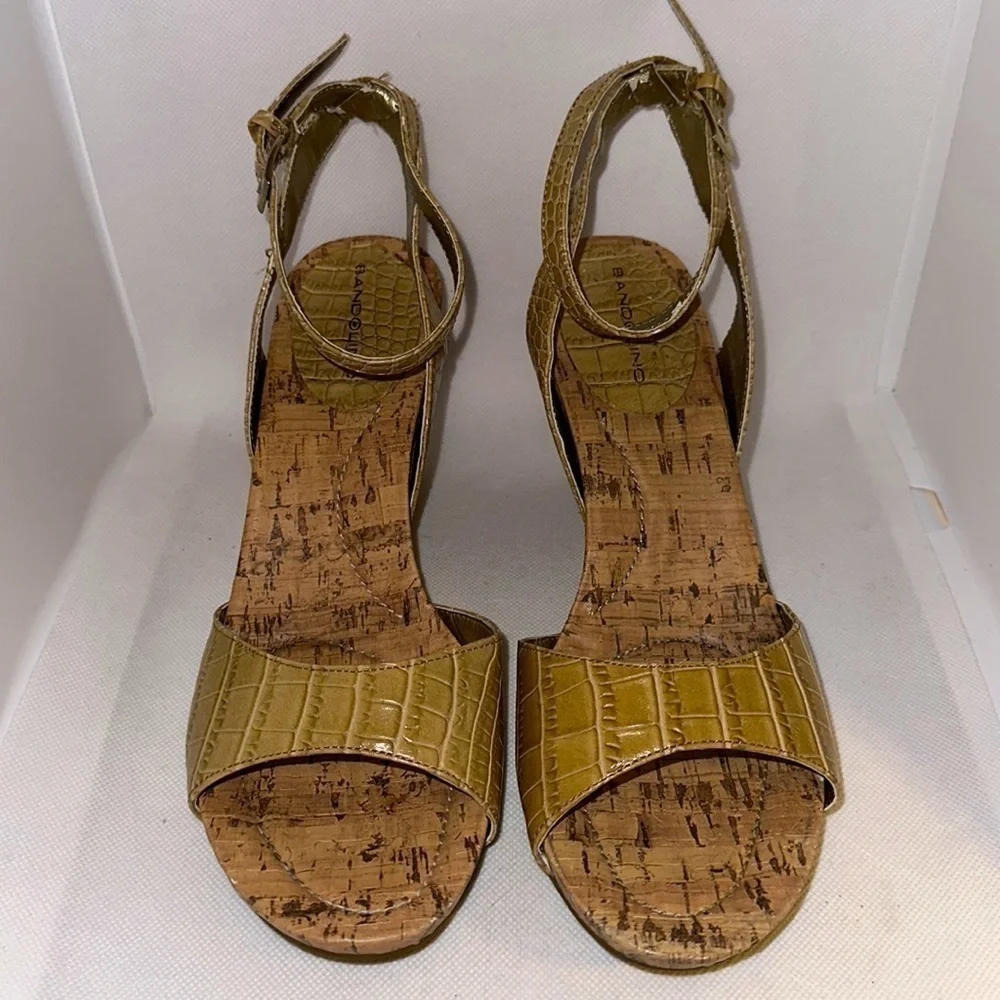 Bandolino Cork Wedge Heel Sandals Size 9.5M - EUC